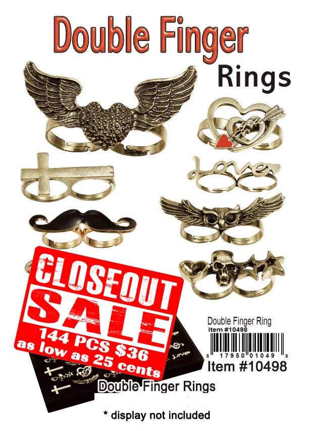 Double Finger Rings - Closeout 144 Pcs.